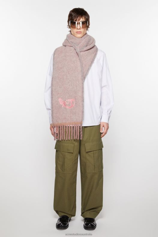 Wool mohair scarf - Narrow Dusty Pink Acne Studios R66LJ779 Accessories