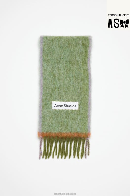 Wool mohair scarf - Narrow Grass Green Acne Studios R66LJ619 Accessories