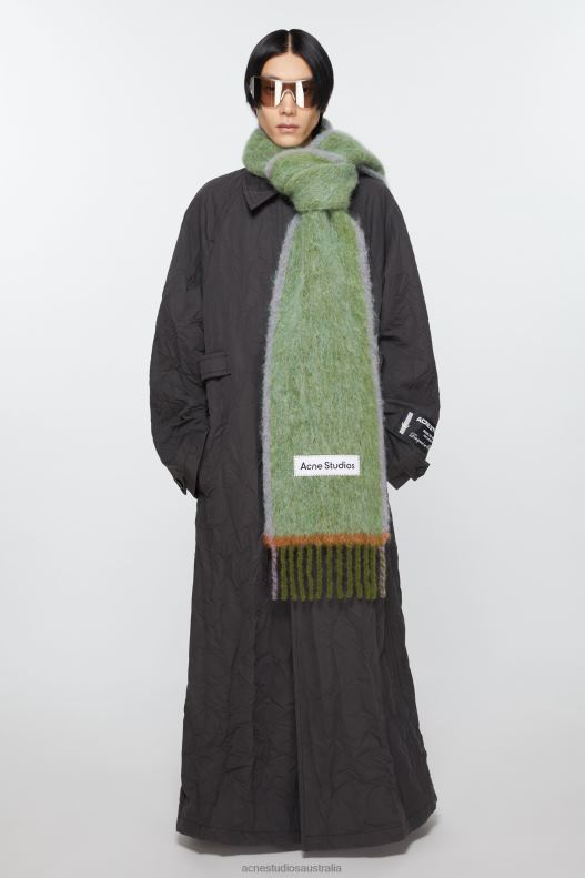 Wool mohair scarf - Narrow Grass Green Acne Studios R66LJ619 Accessories