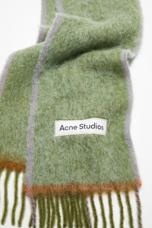 Wool mohair scarf - Narrow Grass Green Acne Studios R66LJ619 Accessories