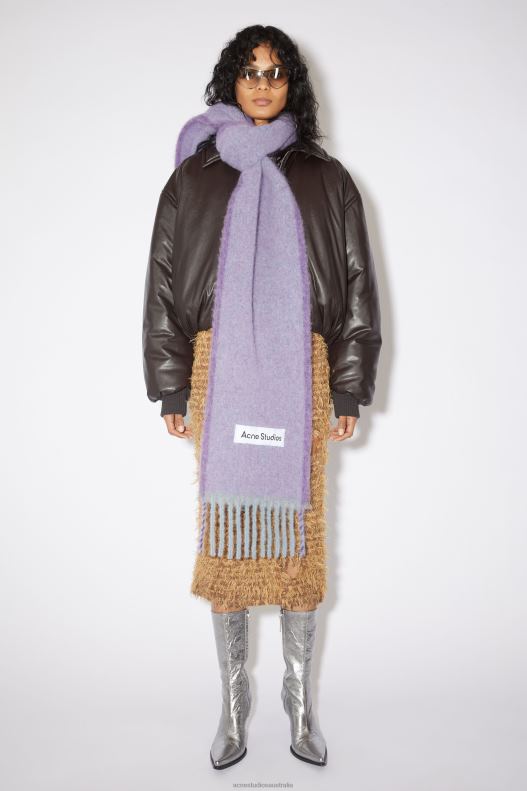 Wool mohair scarf - Narrow Lavender Purple Acne Studios R66LJ713 Accessories