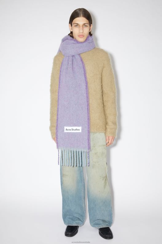 Wool mohair scarf - Narrow Lavender Purple Acne Studios R66LJ713 Accessories