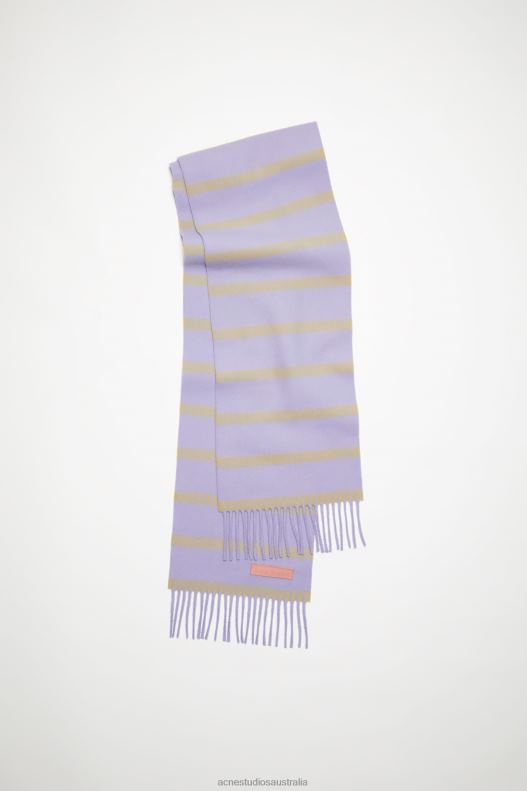 Wool scarf pink label - Narrow Lilac/Yellow Acne Studios R66LJ781 Accessories