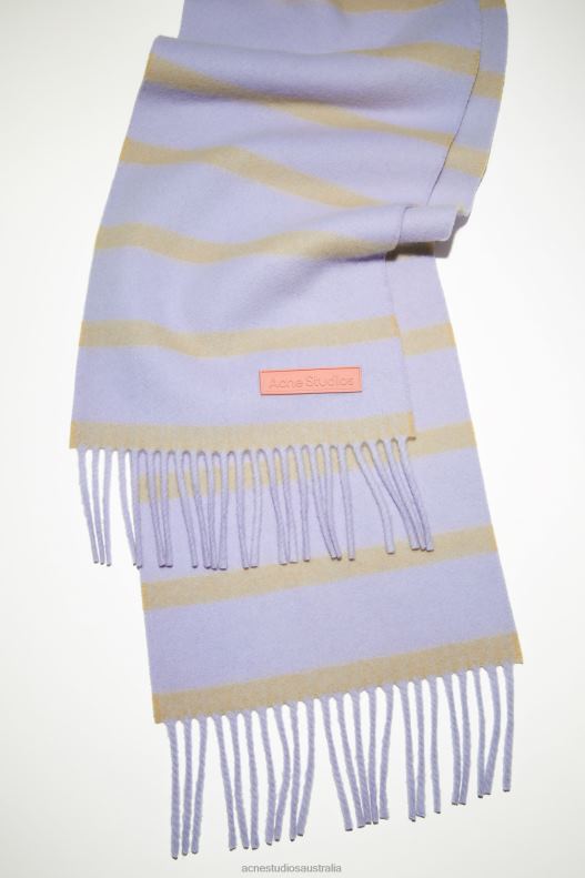 Wool scarf pink label - Narrow Lilac/Yellow Acne Studios R66LJ781 Accessories