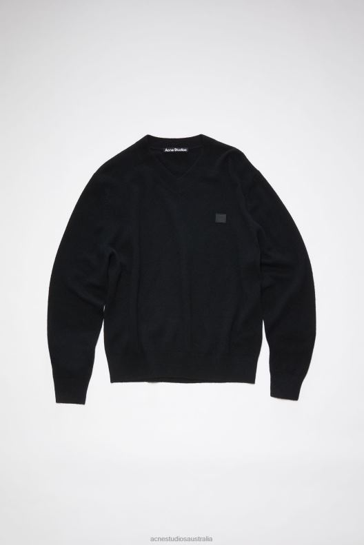 Wool v-neck sweater Unisex Black Acne Studios R66LJ1179 Apparel