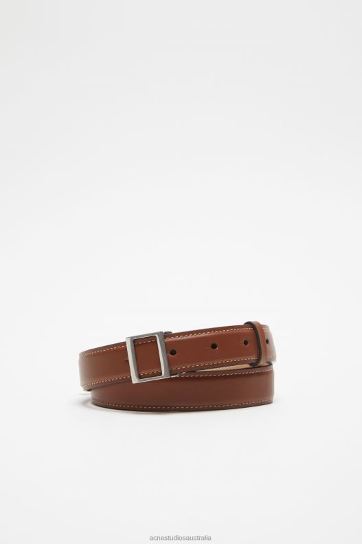 Leather buckle belt Brown Acne Studios R66LJ638 Accessories