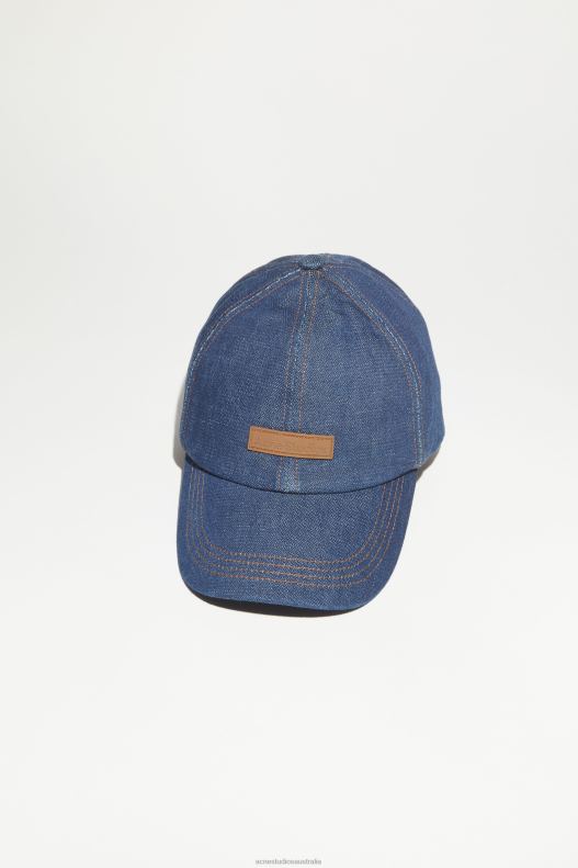 Denim baseball cap Indigo Blue Acne Studios R66LJ532 Accessories