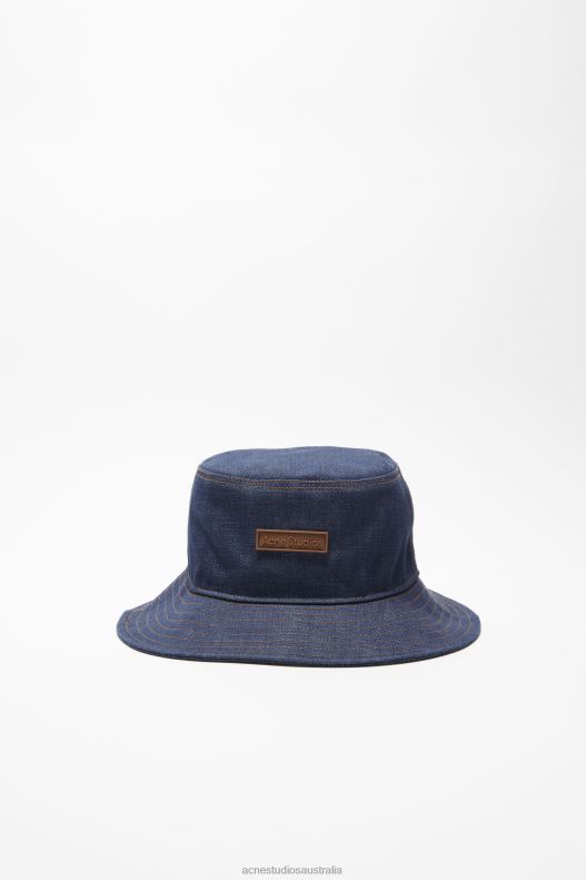 Denim bucket hat Indigo Blue Acne Studios R66LJ531 Accessories