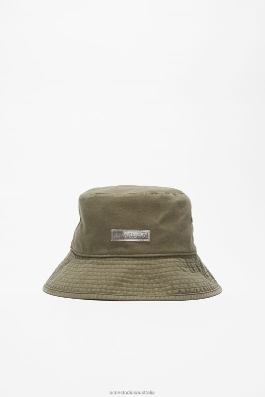 Twill bucket hat Khaki Green Acne Studios R66LJ602 Accessories