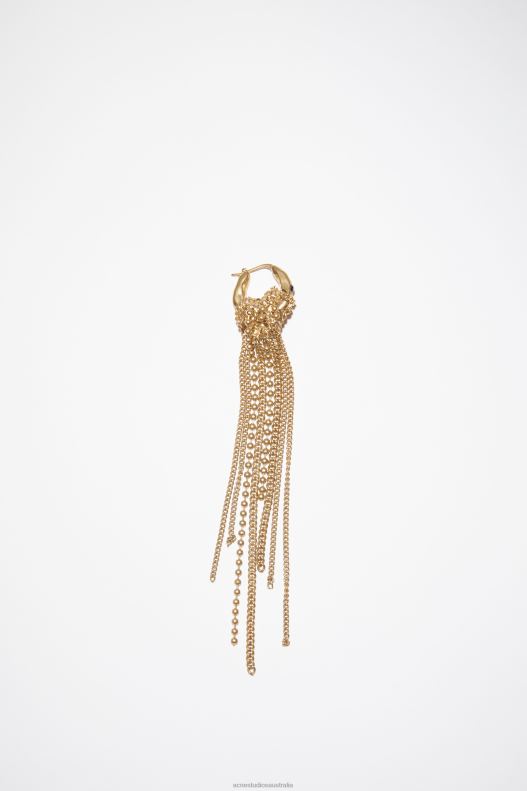 Multi chain earring Gold/Blue Acne Studios R66LJ746 Accessories