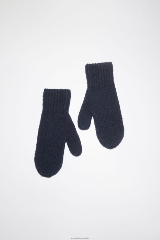 Wool blend mittens Navy Acne Studios R66LJ550 Accessories