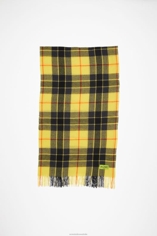 Check fringe scarf Yellow/Black Acne Studios R66LJ871 Accessories