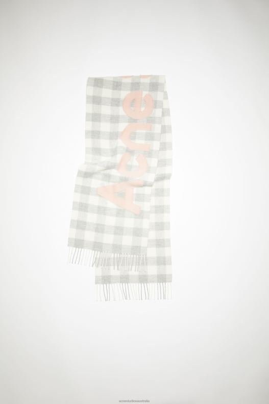 Check logo scarf Grey/Pink Acne Studios R66LJ609 Accessories