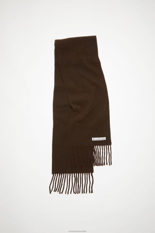 Wool fringe scarf Chocolate Brown Acne Studios R66LJ588 Accessories