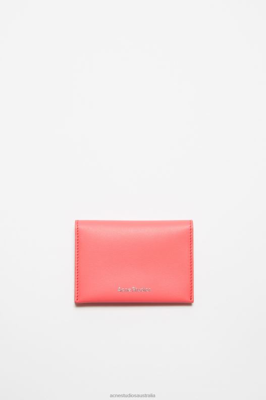 Folded leather wallet Electric Pink Acne Studios R66LJ803 Accessories