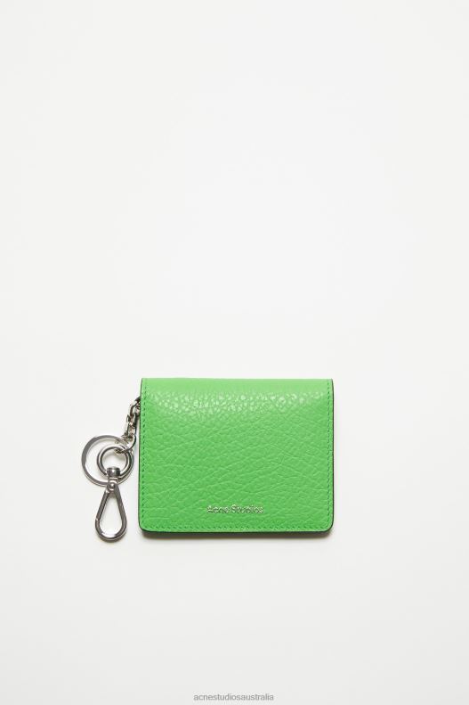 Folded leather wallet Green Acne Studios R66LJ570 Accessories