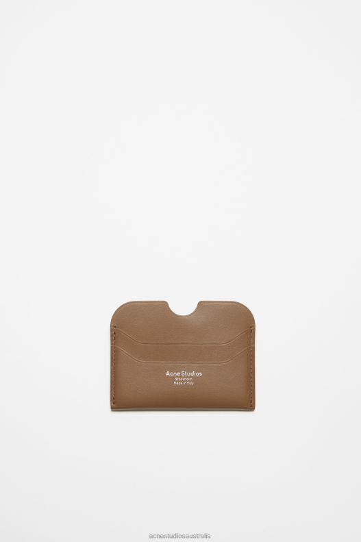 Leather card holder Camel Brown Acne Studios R66LJ720 Accessories