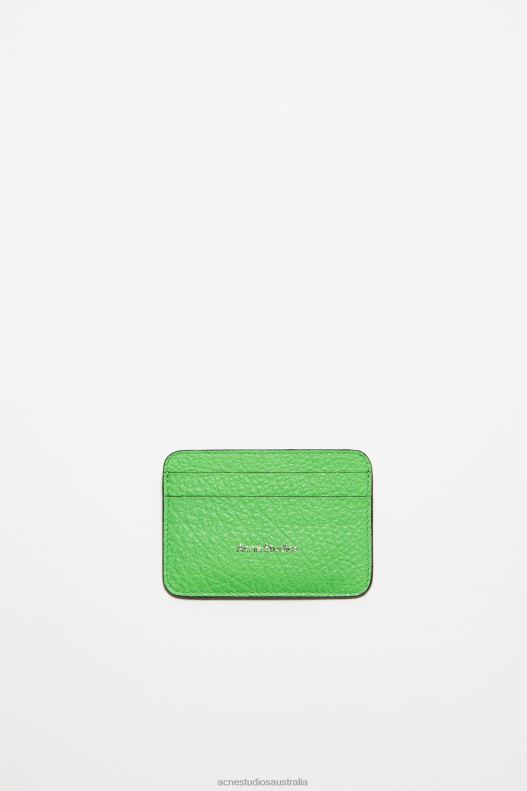 Leather card holder Green Acne Studios R66LJ573 Accessories