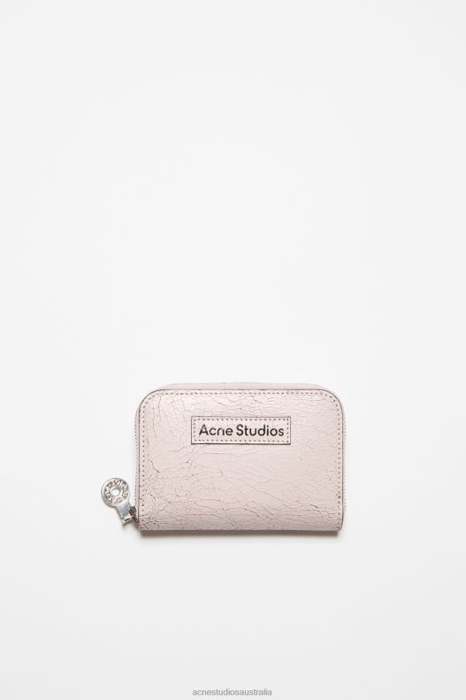 Leather zip wallet Pastel Pink Acne Studios R66LJ839 Accessories