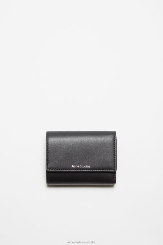 Trifold leather wallet Black Acne Studios R66LJ476 Accessories