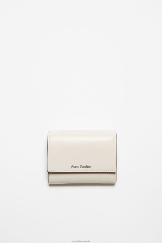 Trifold leather wallet White/Black Acne Studios R66LJ816 Accessories