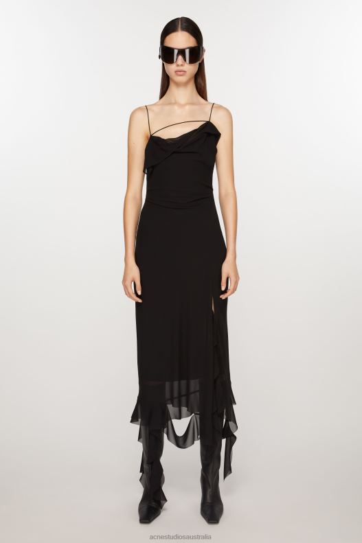 Ruffle strap dress Black Acne Studios R66LJ258 Apparel