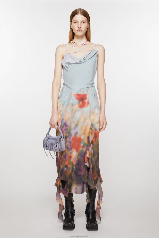 Ruffle strap dress Dusty Blue Acne Studios R66LJ250 Apparel