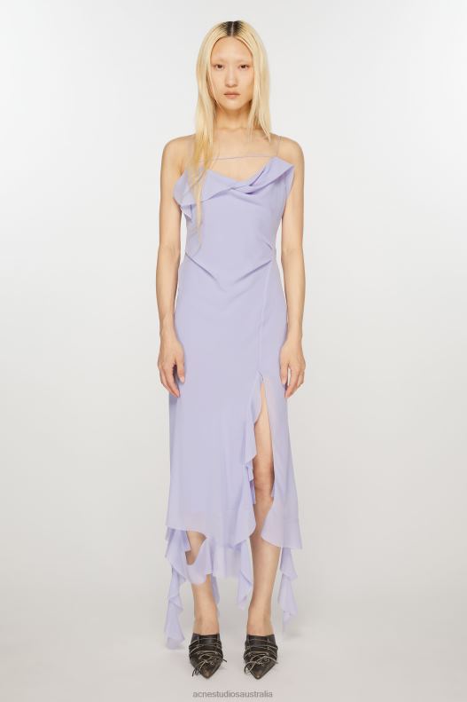 Ruffle strap dress Lilac Purple Acne Studios R66LJ257 Apparel