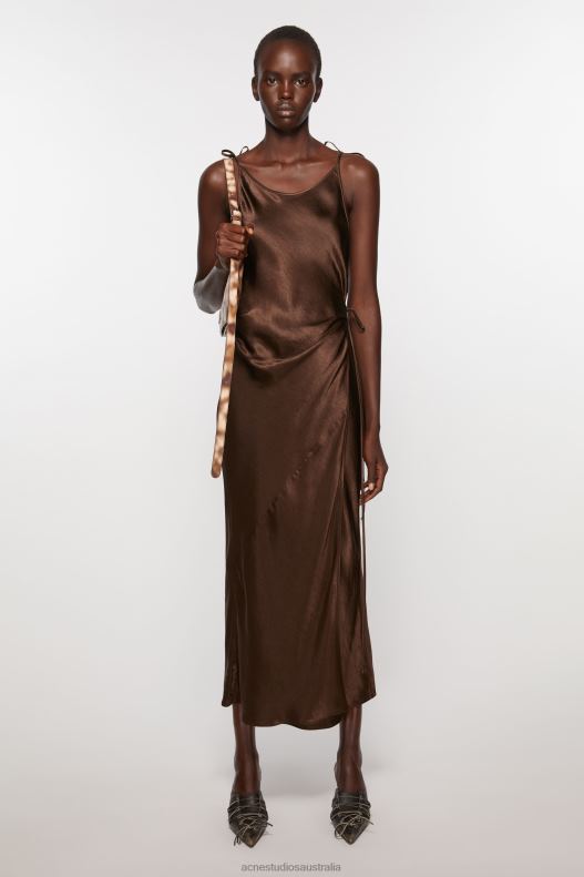 Satin dress Chocolate Brown Acne Studios R66LJ379 Apparel