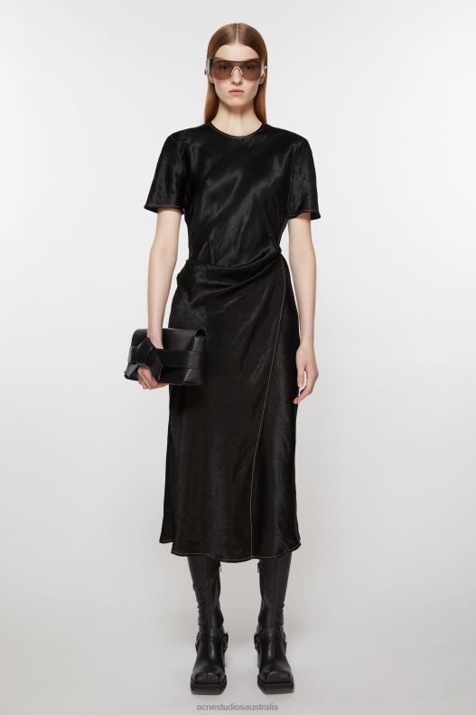 Satin wrap dress Black Acne Studios R66LJ264 Apparel