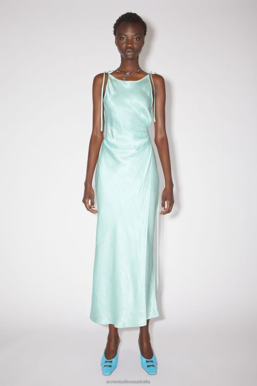 Satin wrap dress Spearmint Green Acne Studios R66LJ407 Apparel