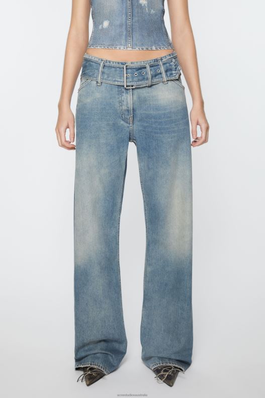 Belted jeans - Relaxed fit Mid Blue Acne Studios R66LJ290 Apparel