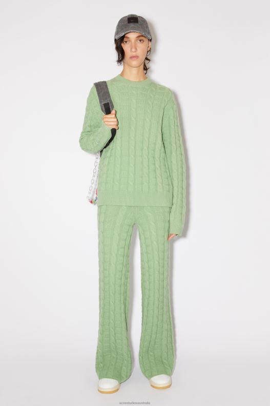 Cable wool trousers Unisex Sage Green Acne Studios R66LJ316 Apparel