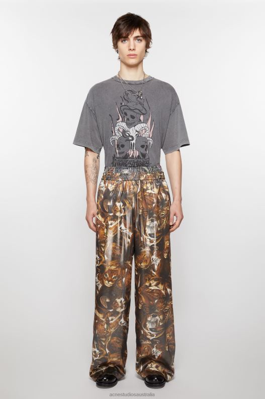 Print trousers Brown/Multi Acne Studios R66LJ1043 Apparel