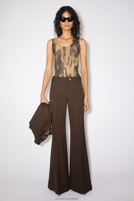 Tailored flared trousers Chestnut Brown Acne Studios R66LJ328 Apparel