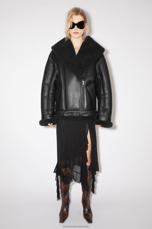 Leather shearling jacket Black Acne Studios R66LJ56 Apparel