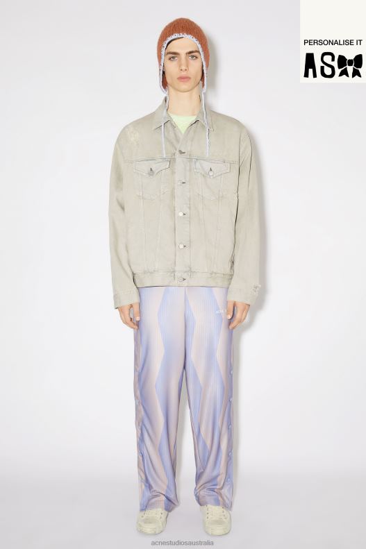 Relaxed fit denim jacket Grey/Beige Acne Studios R66LJ918 Apparel