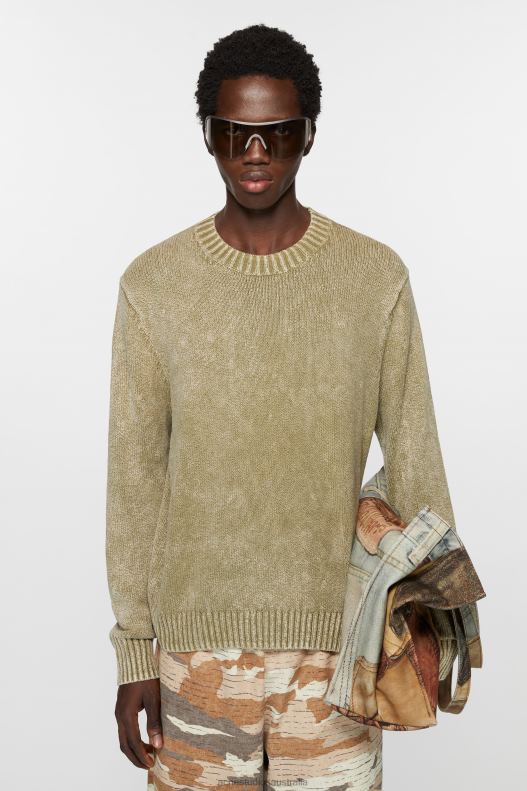 Acid wash jumper Olive Green Acne Studios R66LJ1098 Apparel