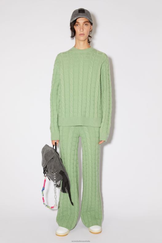 Cable wool jumper Unisex Sage Green Acne Studios R66LJ89 Apparel