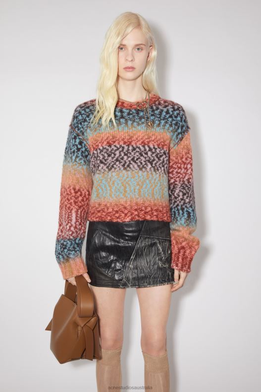 Wool blend jumper Brown/Blue Multi Acne Studios R66LJ114 Apparel