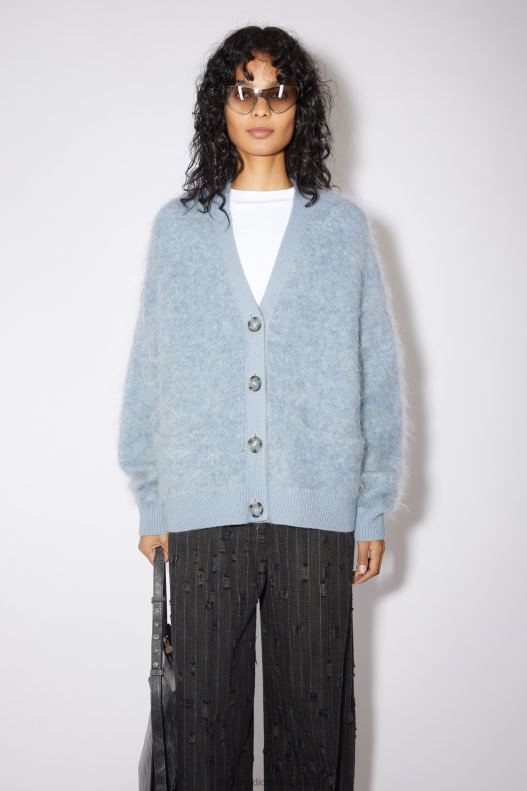 Wool mohair cardigan Denim Blue Acne Studios R66LJ112 Apparel