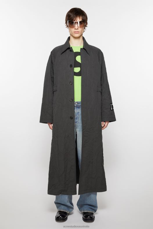 Crinkled trench coat Dark Grey Acne Studios R66LJ891 Apparel