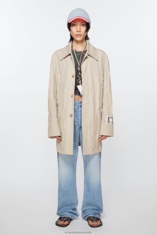 Crinkled trench coat Light Beige Acne Studios R66LJ883 Apparel