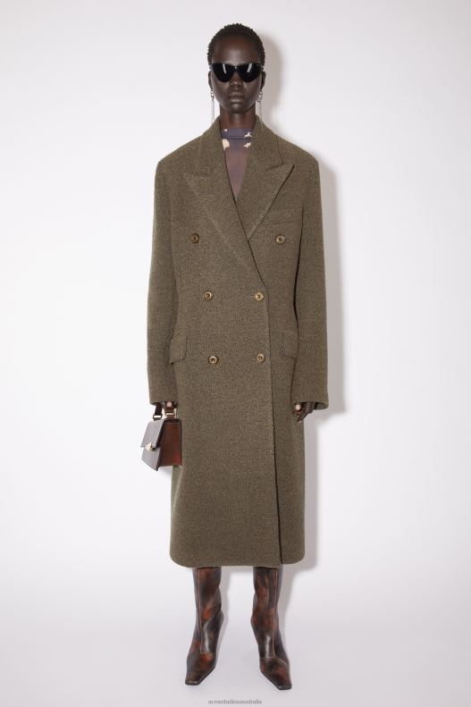 Double-breasted wool coat Taupe Grey Acne Studios R66LJ32 Apparel