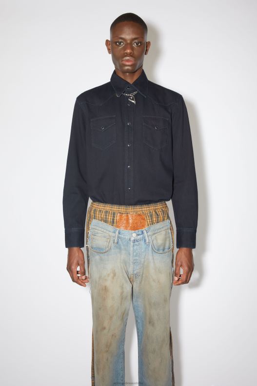 Denim button-up shirt Blue/Black Acne Studios R66LJ1007 Apparel