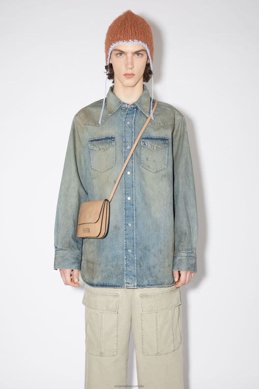 Denim button-up shirt Mid Blue Acne Studios R66LJ1009 Apparel