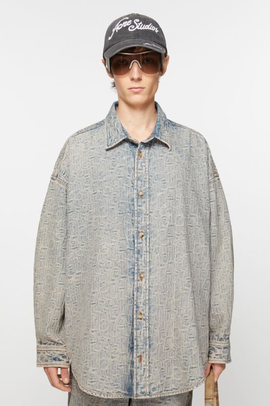 Denim shirt - Relaxed fit Blue/Beige Acne Studios R66LJ990 Apparel