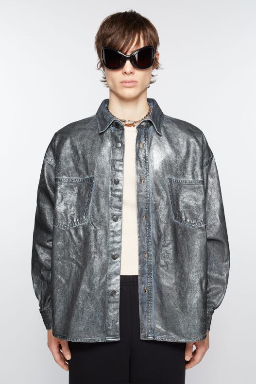 Denim shirt - Relaxed fit Silver/Blue Acne Studios R66LJ998 Apparel