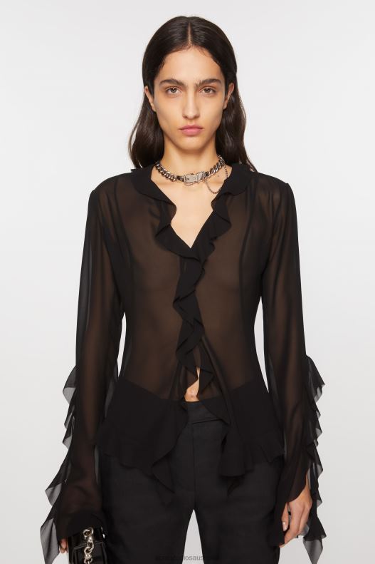 Ruffle blouse Black Acne Studios R66LJ175 Apparel