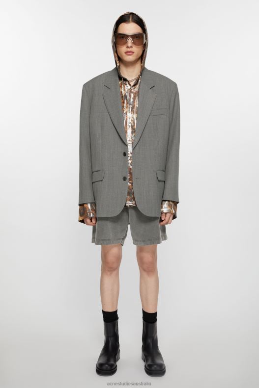 Relaxed fit suit jacket Grey Melange Acne Studios R66LJ954 Apparel